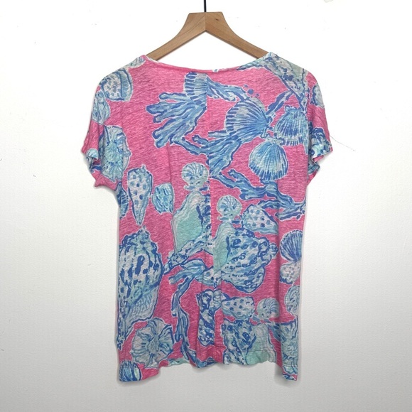 Lilly Pulitzer Pink and Blue Short Sleeve Tee - Picture 2 of 4